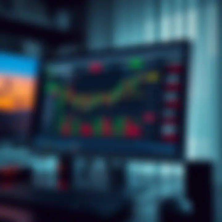 Screenshot showing IQ Option trading interface with charts and trading tools on a computer screen